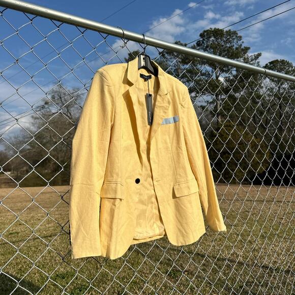 Light Yellow 100% Cotton Blazer - Picture 3 of 9